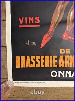 Brasserie bières de garde, affiche Publicité Originale 1930, 120 cm x 80 cm