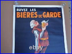 Brasserie bières de garde, affiche Publicité Originale 1930, 120 cm x 80 cm