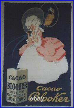 CACAO BLOOKER Affiche originale entoilée Litho vers 1920 44x63cm