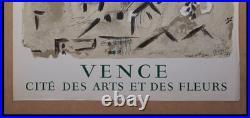 CHAGALL VENCE, affiche ancienne originale exposition Mourlot 1954