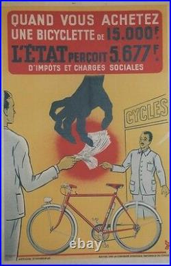 CHAMBRE SYNDICALE NATIONALE DU CYCLEAffiche originale entoilée Litho JACQUEMIN