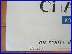 CHAMONIX MONT-BLANC Centre d'un monde de Cristal SAMIVEL Affiche ancienne 1972