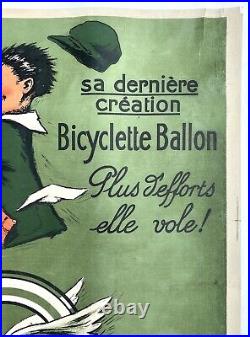 CYCLES AUMON à Nantes Pneus Dunlop /Affiche signée Marcel Jacquier / Vélo 1930