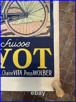 CYCLES GUYOT Affiche Ancienne 80x120 Marque Suisse Vélo