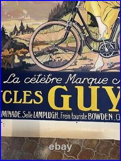 CYCLES GUYOT Affiche Ancienne 80x120 Marque Suisse Vélo