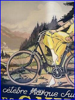 CYCLES GUYOT Affiche Ancienne 80x120 Marque Suisse Vélo