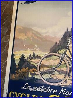 CYCLES GUYOT Affiche Ancienne 80x120 Marque Suisse Vélo