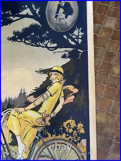 CYCLES GUYOT Affiche Ancienne 80x120 Marque Suisse Vélo