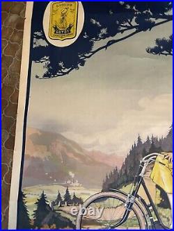 CYCLES GUYOT Affiche Ancienne 80x120 Marque Suisse Vélo