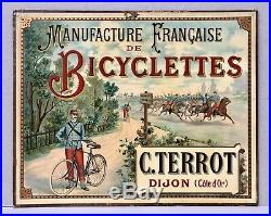 CYCLES TERROT Manufacture Française de Bicyclettes Dijon/ Panonceau Lithographié