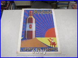 Ca216 Projet D Affiche Ancienne Gouache Pinardache L Aperitif Des Assoiffes