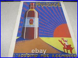 Ca216 Projet D Affiche Ancienne Gouache Pinardache L Aperitif Des Assoiffes