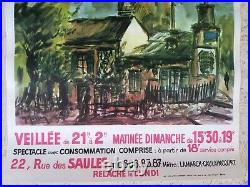 Cabaret Au Lapin Agile Montmartre Affiche ancienne/original poster Paris 1970