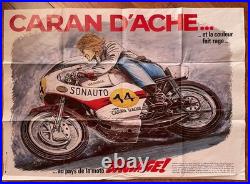 Caran d'Ache/Affiche publicitaire/Moto Yamaha/Sonauto/350 CC/Affiche moto