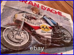 Caran d'Ache/Affiche publicitaire/Moto Yamaha/Sonauto/350 CC/Affiche moto