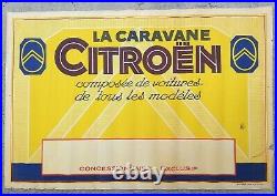 Caravane automobiles Citroen Affiche ancienne/original poster litho ca 1925