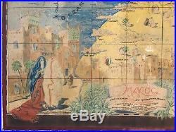 Carriat Rolant Rare Affiche Litho Carte Du Maroc 1947 Vintage Poster