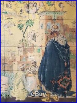 Carriat Rolant Rare Affiche Litho Carte Du Maroc 1947 Vintage Poster