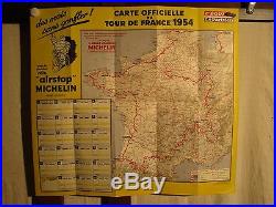 Carte Guide Michelin Tour De France 1954