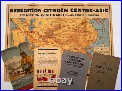 Carte Magnifique Croisière Jaune Citroën 1931 Asie Dossier Complet Super État