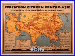 Carte Magnifique Croisière Jaune Citroën 1931 Asie Dossier Complet Super État