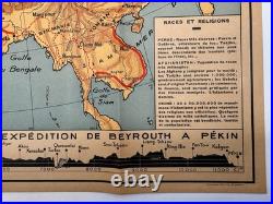 Carte Magnifique Croisière Jaune Citroën 1931 Asie Dossier Complet Super État