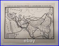 Carte Magnifique Croisière Jaune Citroën 1931 Asie Dossier Complet Super État