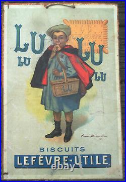 Carton Ancien Pub Publicitaire Biscuits Lu Lefèvre Utile Firmin Bouisset 1897