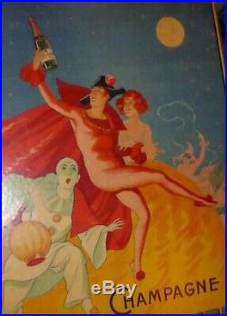 Carton publicitaire champagne Paul Becker 1920's