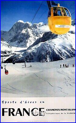 Chamonix Mont-Blanc téléphérique de la Flégère cica 1960 tirage héliogravure