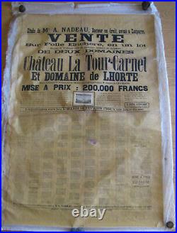 Chateau La Tour-carnet Rare Affiche De Vente 1902 / Vin Bordeaux