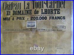 Chateau La Tour-carnet Rare Affiche De Vente 1902 / Vin Bordeaux