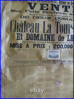 Chateau La Tour-carnet Rare Affiche De Vente 1902 / Vin Bordeaux