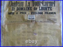 Chateau La Tour-carnet Rare Affiche De Vente 1902 / Vin Bordeaux