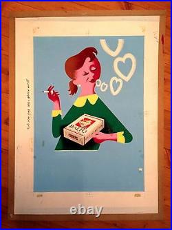 Cigarettes BALTO Peinture originale Affiche Publicitaire, Gouju & Amalric 1953
