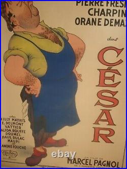 Cinéma Affiche CESAR E. O DUBOUT RAIMU 120 X 160 cm Entoilée 1950