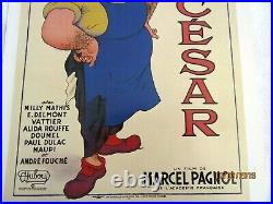 Cinéma Affiche CESAR E. O DUBOUT RAIMU 120 X 160 cm Entoilée 1950