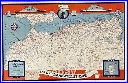 Compagnie Générale Transatlantique, Affiche Ancienne, Afrique Du Nord