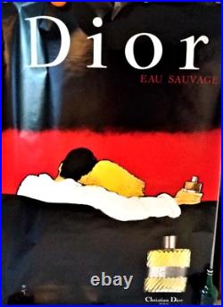 DIOR 2x Affiches originale Parfum DIOR a+b Eau sauvage Gruau 120x18Ocm