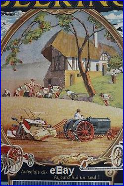 Deering Harvester 1929 Poster Affiche Originale Agricole Tracteur Tractor Ih