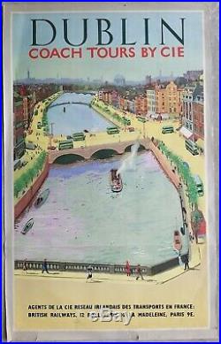 Dublin Irlande British Railways Affiche ancienne /original poster 1950's