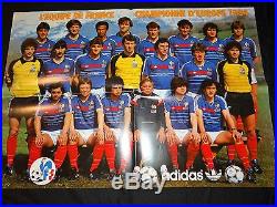 EQUIPE DE FRANCE champion d'europe 1984 platini giresse affiche foot adidas