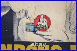 Edouard COURCHINOUX (1891-1968) Affiche publicitaire Bonbons Père Antonio 95x65