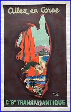 Edouard Collin Affiche Original Allez En Corse CGT