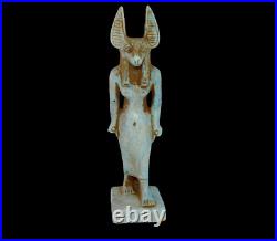 Égypte ancienne Rare Antique Statue sculptée à la main d'Anubis Déesse de