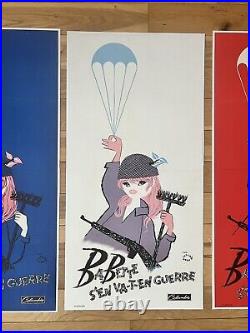 Ensemble de 3 affiches anciennes originales Babette 1959 LEFOR OPENO