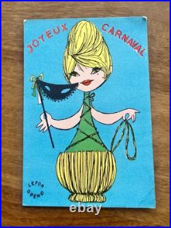 Ensemble de 6 cartes postales illustrées par Lefor Openo années 50-60