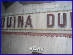 Exceptionnelle bannière 6 mètres publicitaire peinte Quinquina Dubonnet 1900