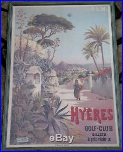 F. Hugo D'alési Grande Affiche Originale 1895 Plm Hyeres Origal French Print