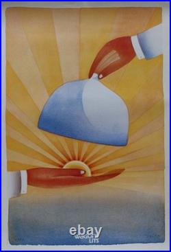 FOLON 1988 Affiche poster compagnie WAGONS LITS 65x95cm 1712